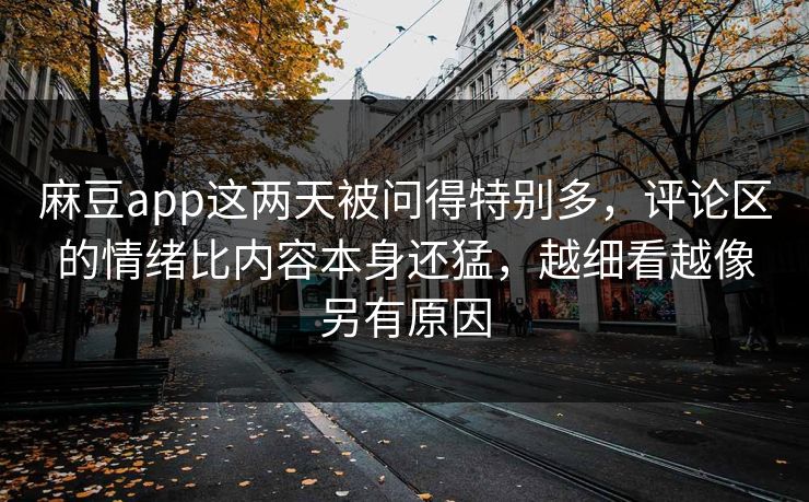 麻豆app这两天被问得特别多，评论区的情绪比内容本身还猛，越细看越像另有原因