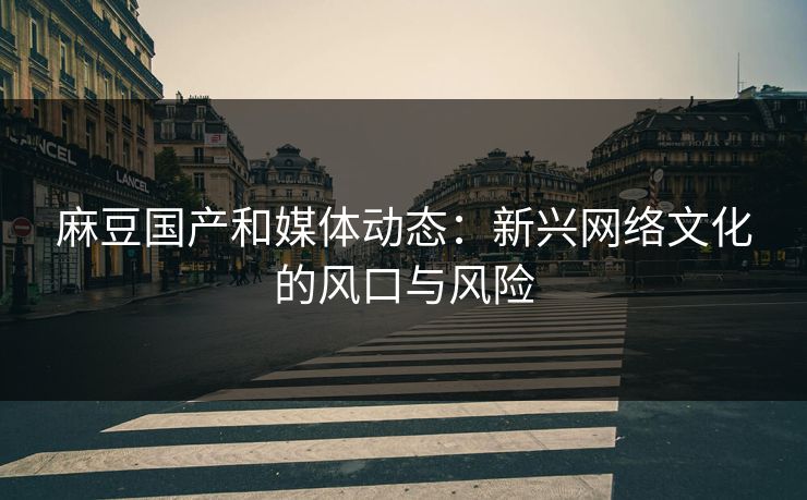 麻豆国产和媒体动态：新兴网络文化的风口与风险