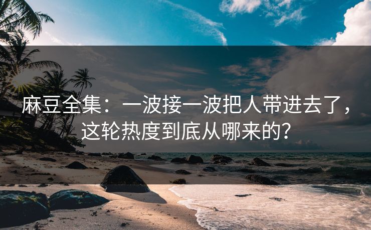 麻豆全集:一波接一波把人带进去了,这轮热度到底从哪来的? 麻豆全集:一波接一波把人带进去了,这轮热度到底从哪来的?